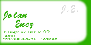 jolan encz business card